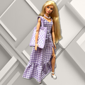 Lilac Gingham Maxi Sun Dress for 11.5” Fashion Dolls