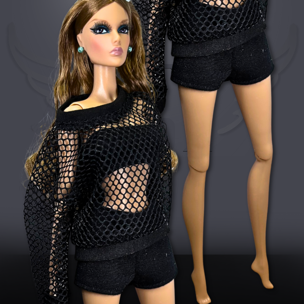 Oversize Mesh Top and Shorts Set for 11.5” and 12” Fashion Dolls