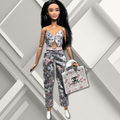Gray Pink and White Jumpsuit for 11.5" Barbie Fashion Doll