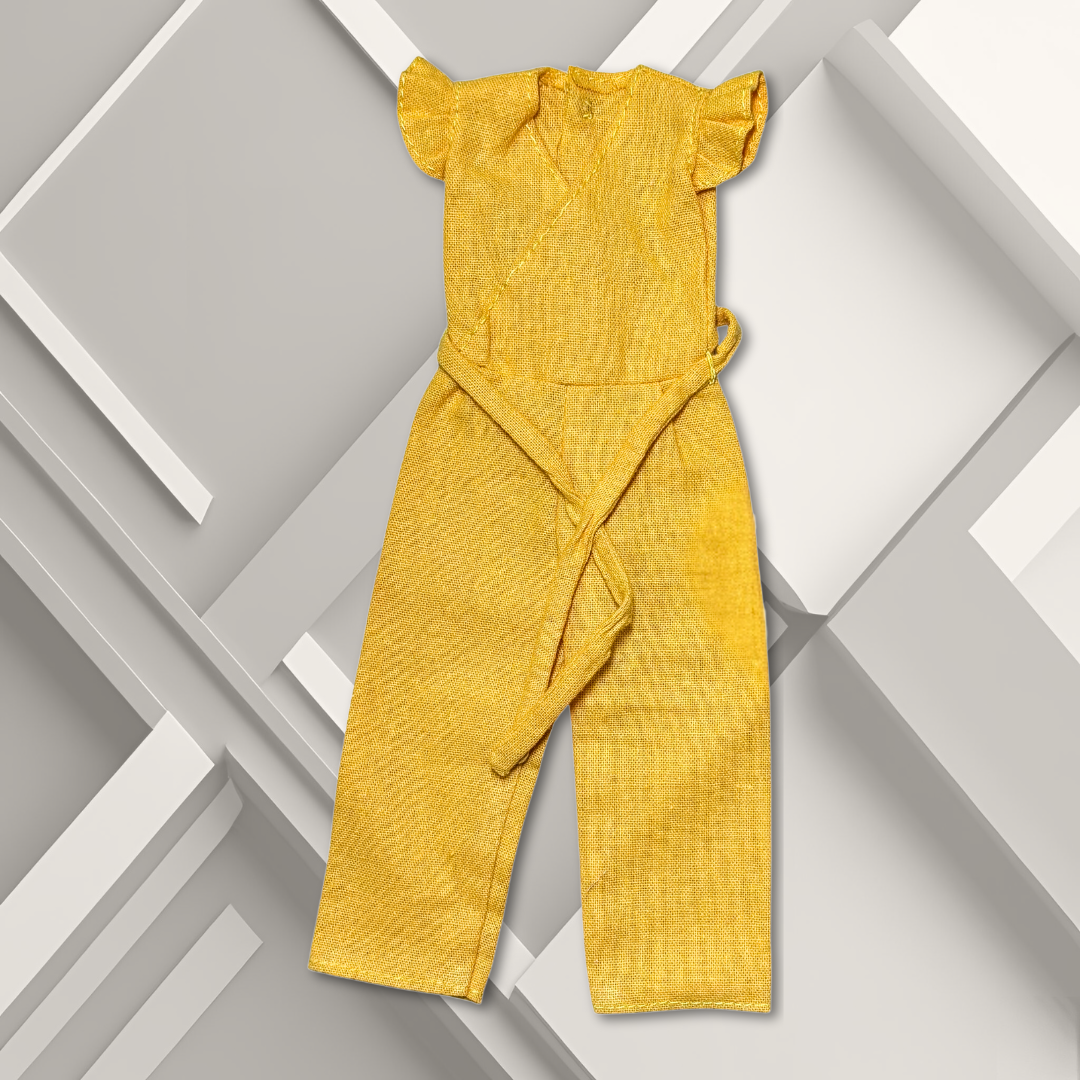 Yellow jumpsuit for 11.5" curvy Barbie fashion doll.