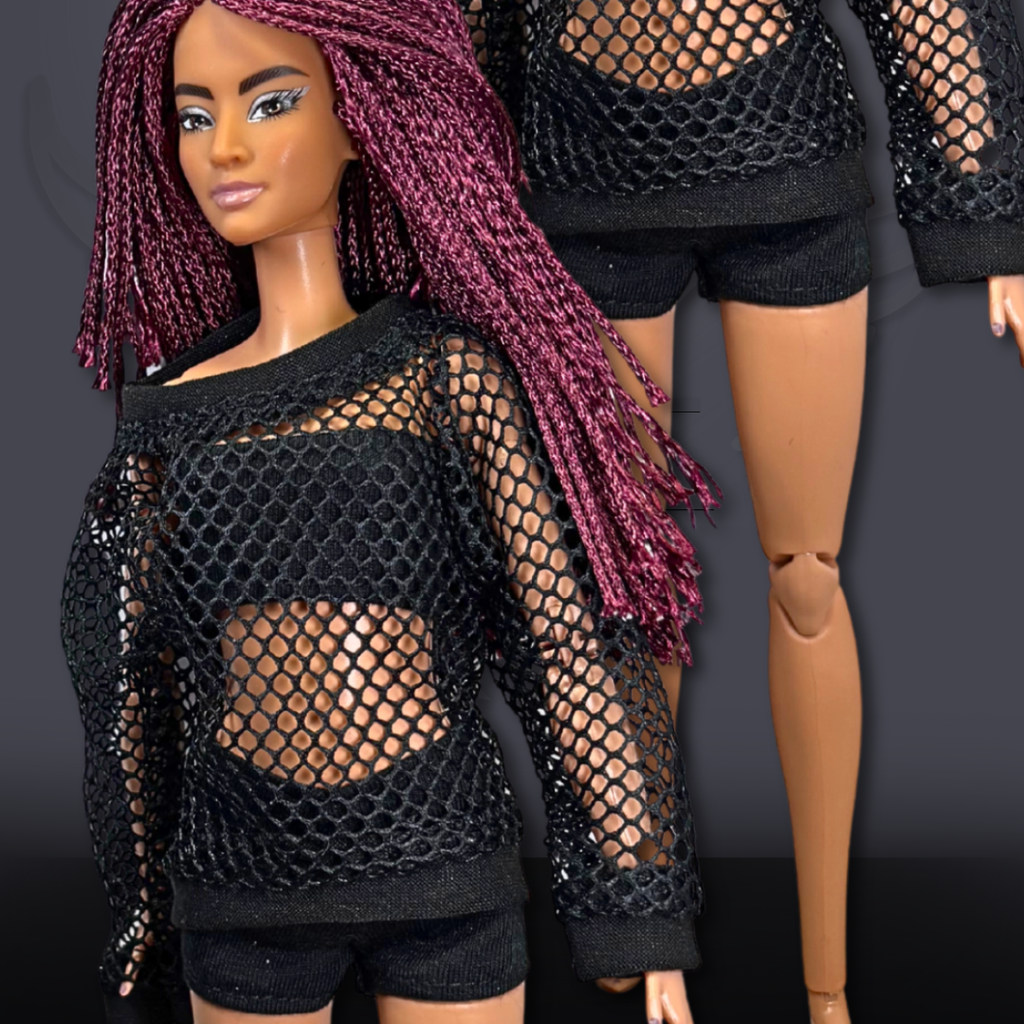 Oversize Mesh Top and Shorts Set for 11.5” and 12” Fashion Dolls
