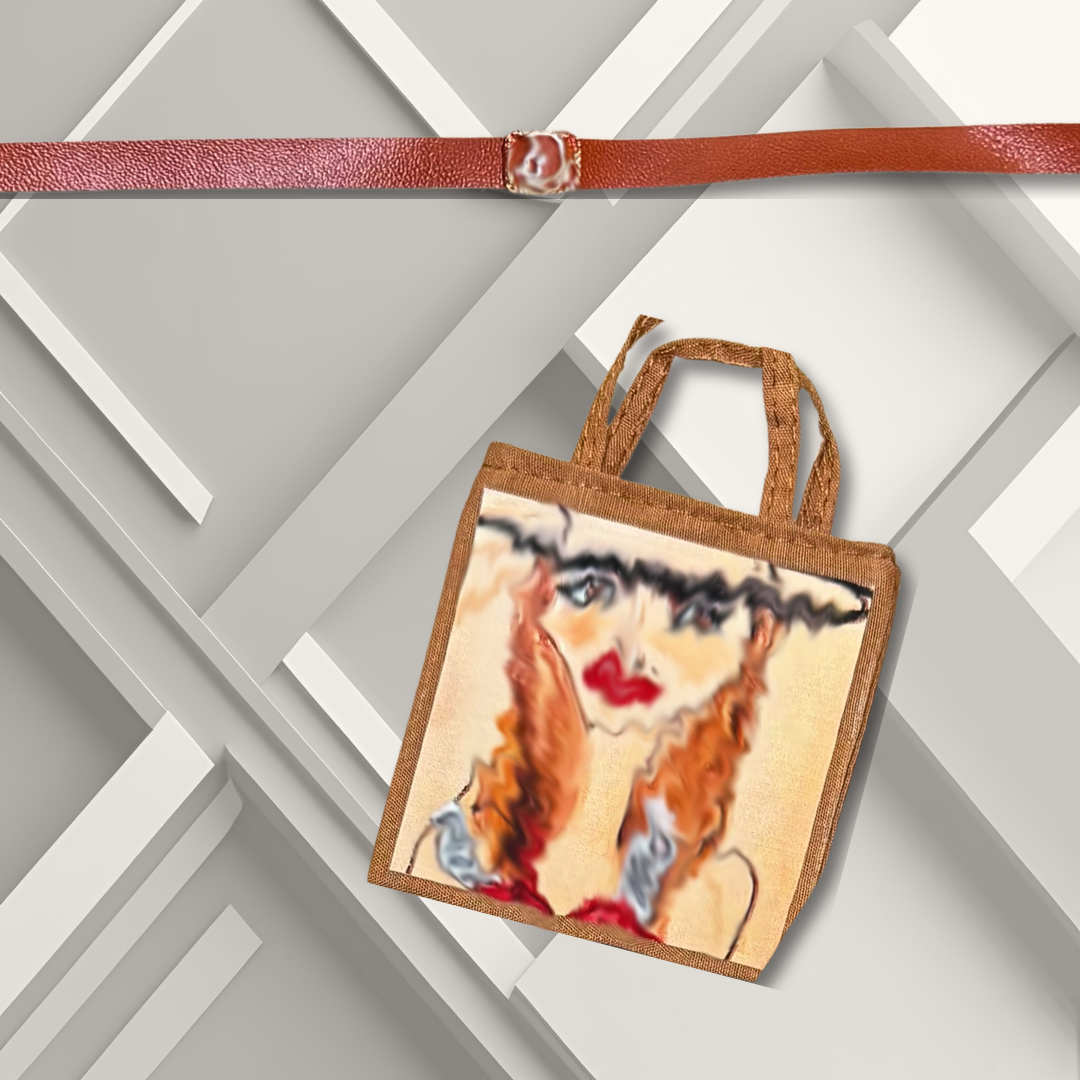 Brown Long Sleeved Off the Shoulder Top with Wide Leg Denim Jeans, Belt, and Tote for Standard 11.5" Fashion Dolls