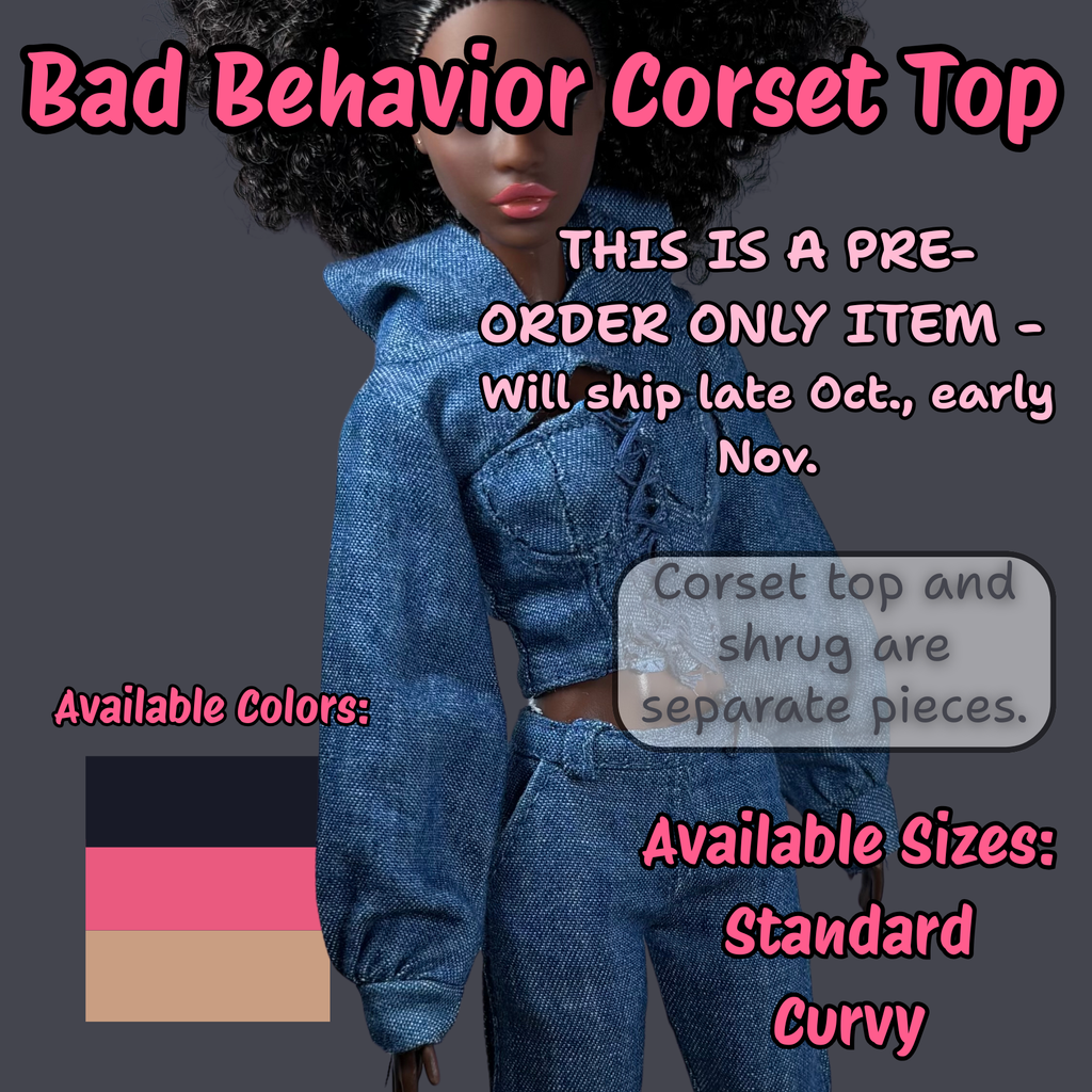 PRE- ORDER - Bad Behavior Front- Lacing Corset Top - Ships Later This Month