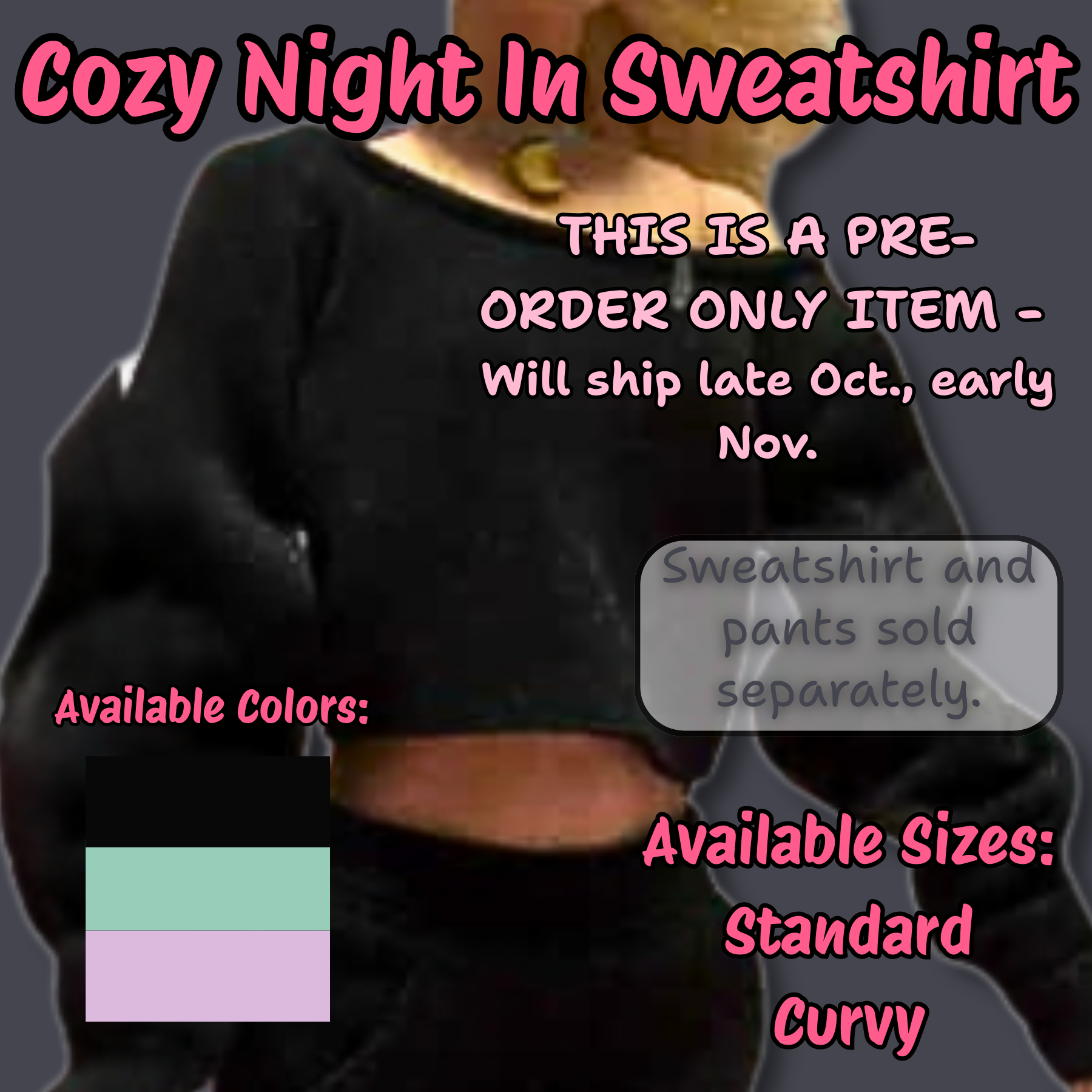 PRE- ORDER - Cozy Night In Sweatshirt and Lounge Pants - Ships Later This Month
