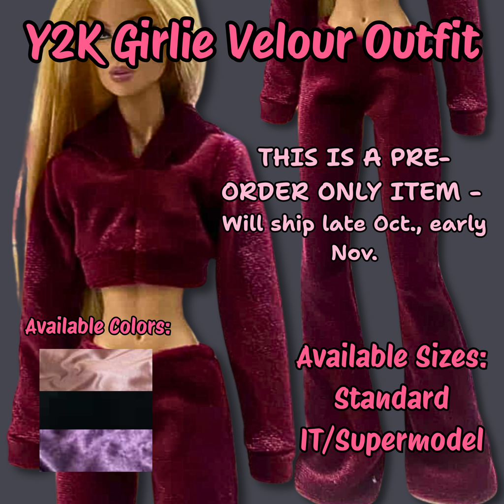 PRE- ORDER - Y2K Girlie Velour Track Suit - Ships Later This Month