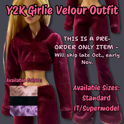 Y2K Girlie Velour Track Suit
