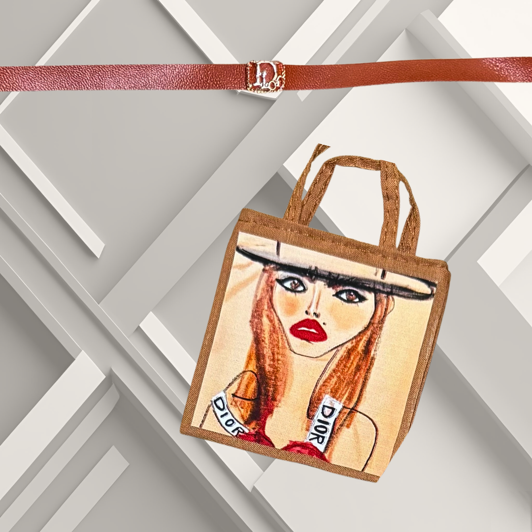Brown / tan designer- inspired belt, and tote for 11.5" Barbie fashion dolls.